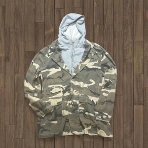 Vintage Parts Military Style Lined Jacket Camouflaged Size XL